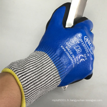 NMSAFETY Gants de sécurité résistants aux coupures, enduits de nitrile